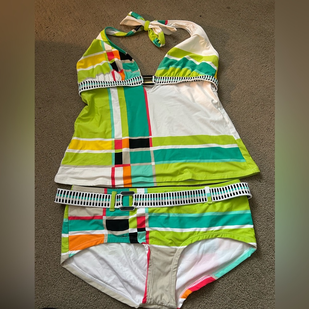 Trina Turk - Colour block tankini size 12